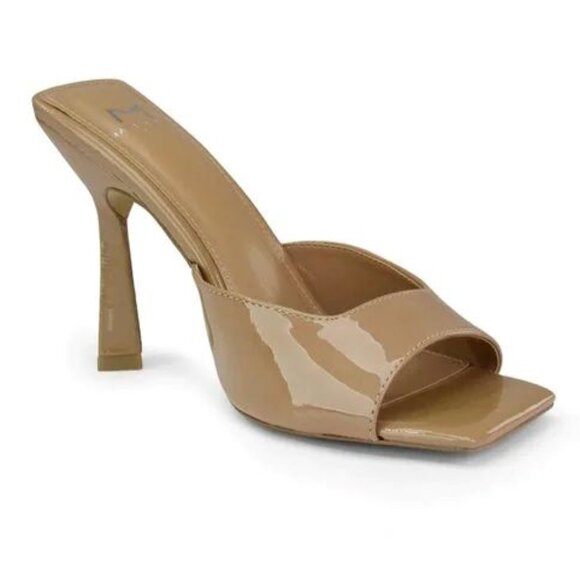 MARC FISHER LTD Women's Baber Slip On Leather Heeled Sandal Sz: 10M Tan - Picture 2 of 9